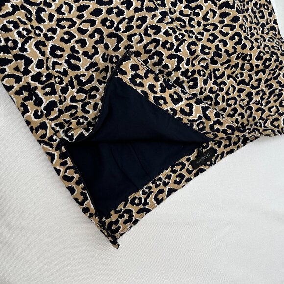 *NWT* Talbots Canvas Animal Print Leopard Mini Skirt Tan Black Women's Sz 18 - Picture 4 of 8